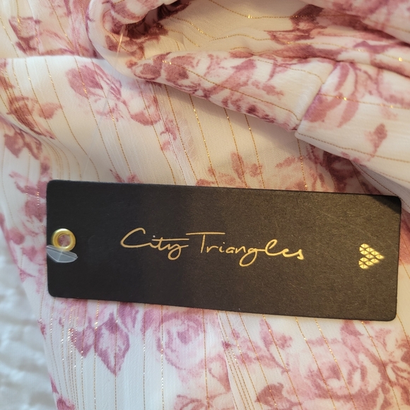 City Triangles White Floral Y2K Dress Sz L NWT - Picture 6 of 9